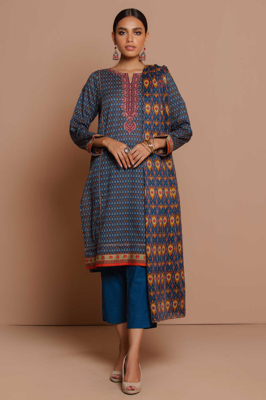 Unstitched 3 Piece Embroidered Lawn Suit