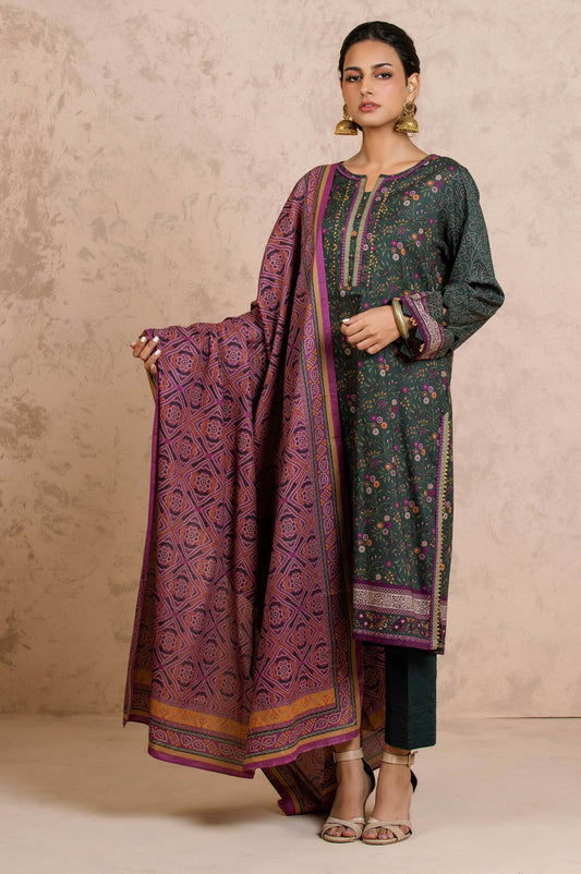 Unstitched 3 Piece Printed Cambric Suit