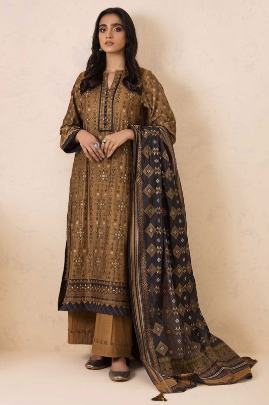 Unstitched 3 Piece Yarn Dyed Jacquard Suit