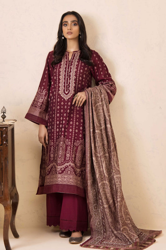 Unstitched 3 Piece Yarn Dyed Jacquard Suit