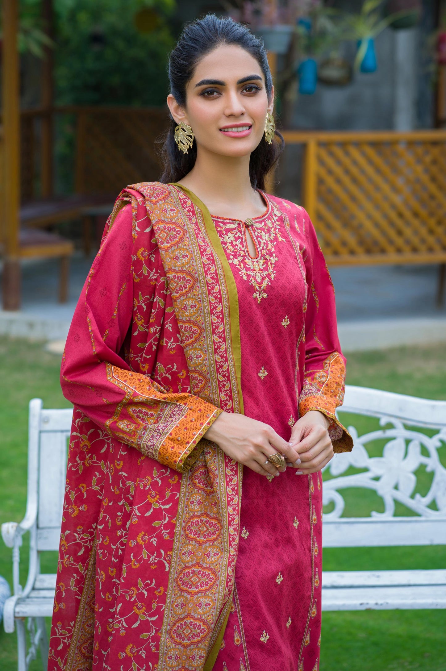 Stitched 3 Piece Embroidered Lawn Suit