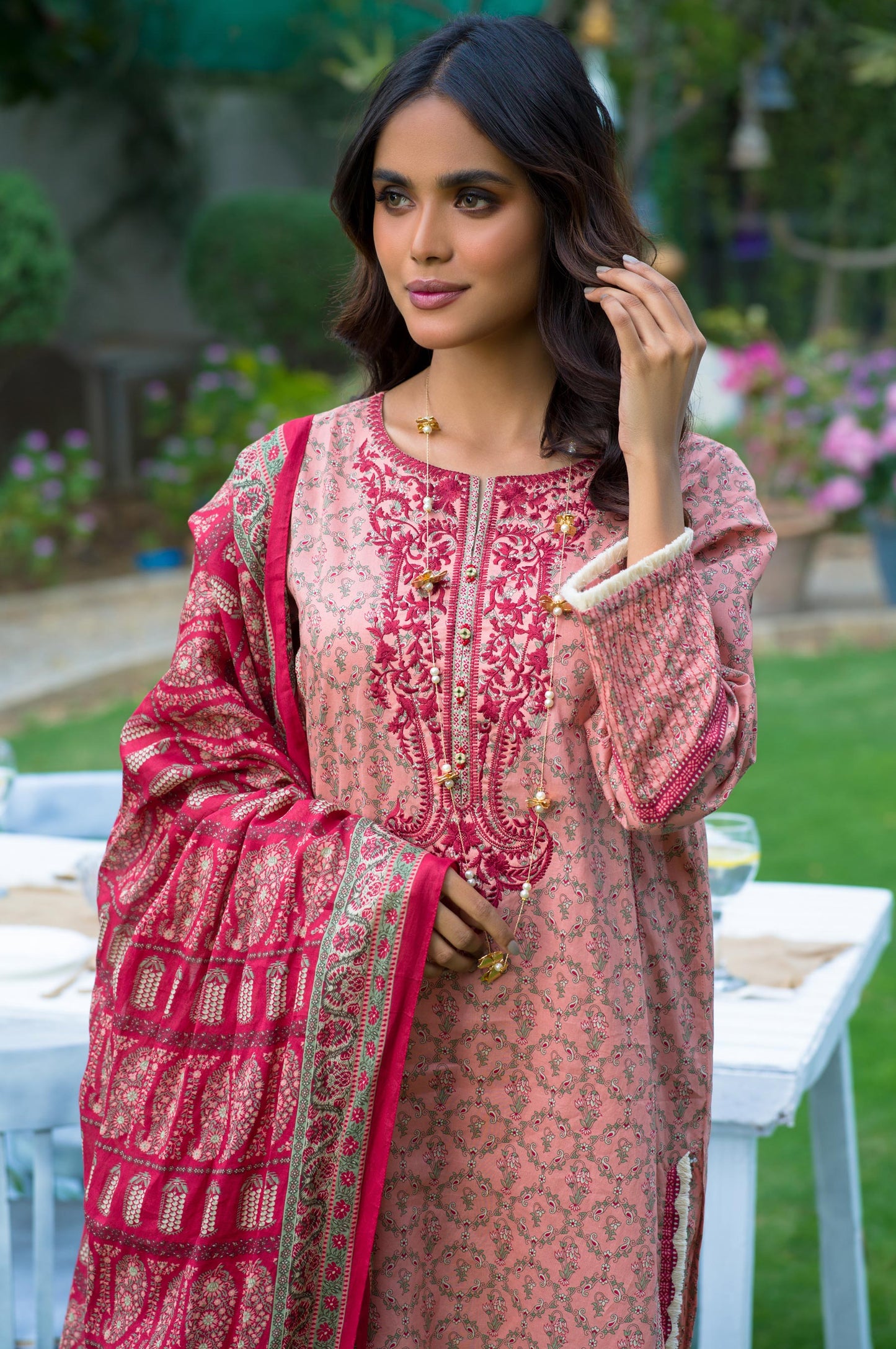 Unstitched 3 Piece Embroidered Lawn Suit