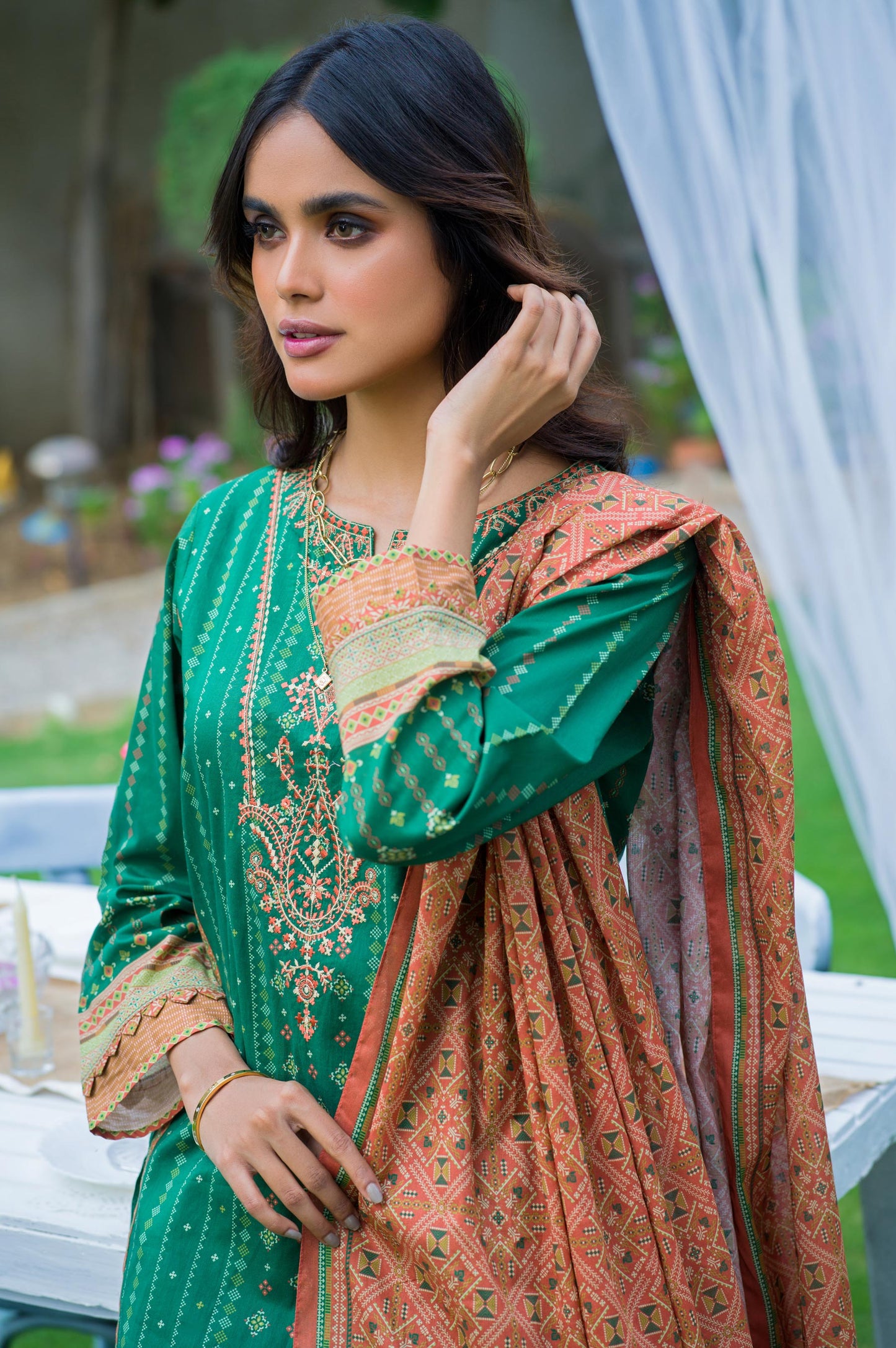 Stitched 3 Piece Embroidered Lawn Suit