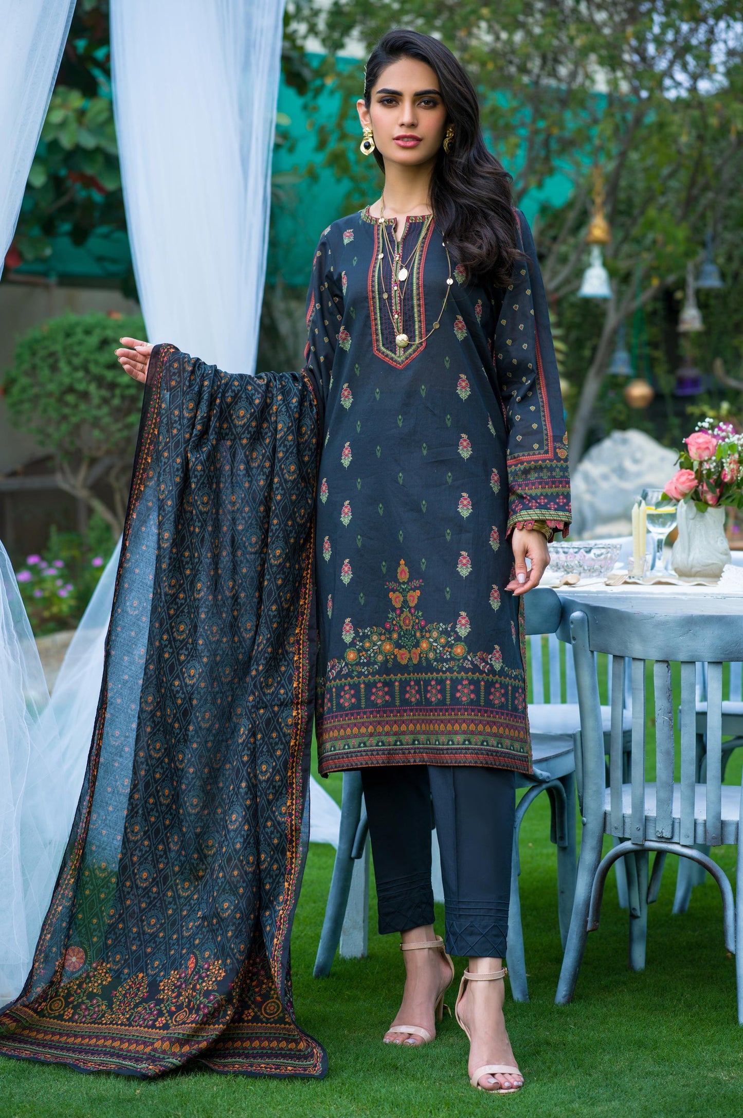 Unstitched 3 Piece Printed Lawn Suit