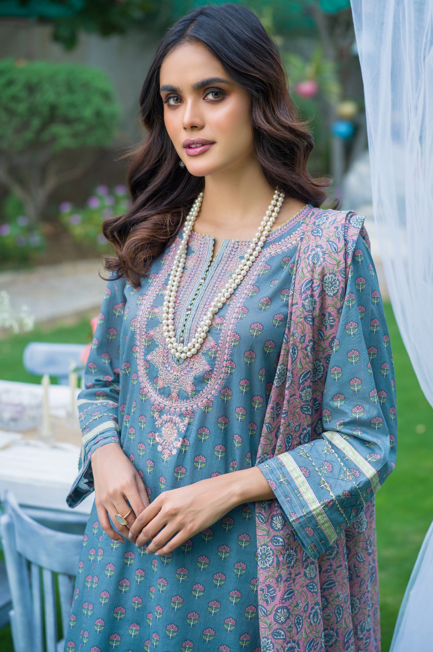 Unstitched 3 Piece Embroidered Lawn Suit