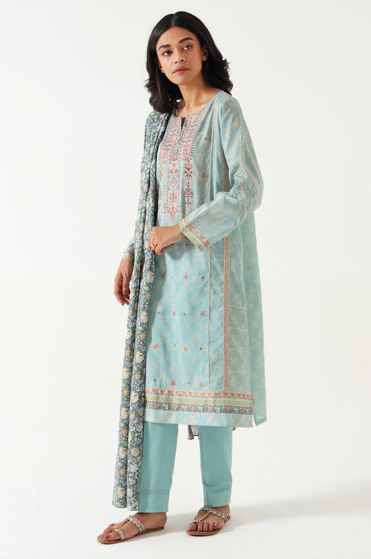 Unstitched 3 Piece Embroidered Lawn Suit