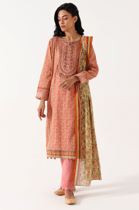 Unstitched 3 Piece Emroidered Lawn Suit
