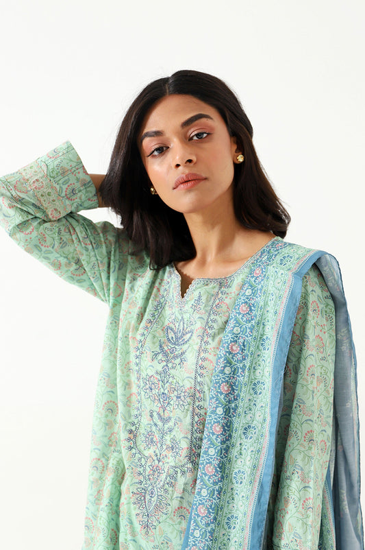 Unstitched 3 Piece Emroidered Lawn Suit