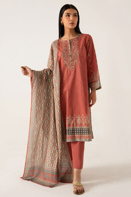 Unstitched 3 Piece Emroidered Lawn Suit