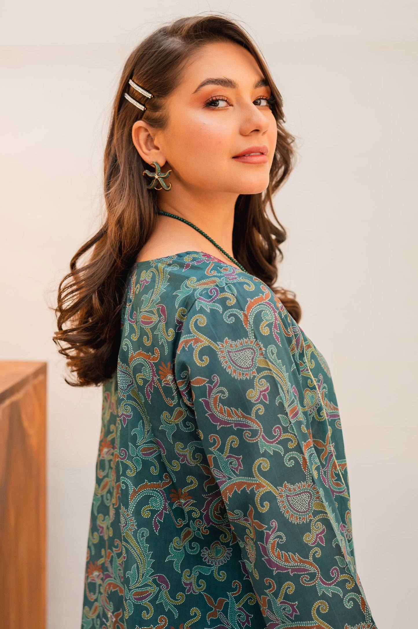 Stitched 3 Piece Embroidered Lawn with Chiffon Suit