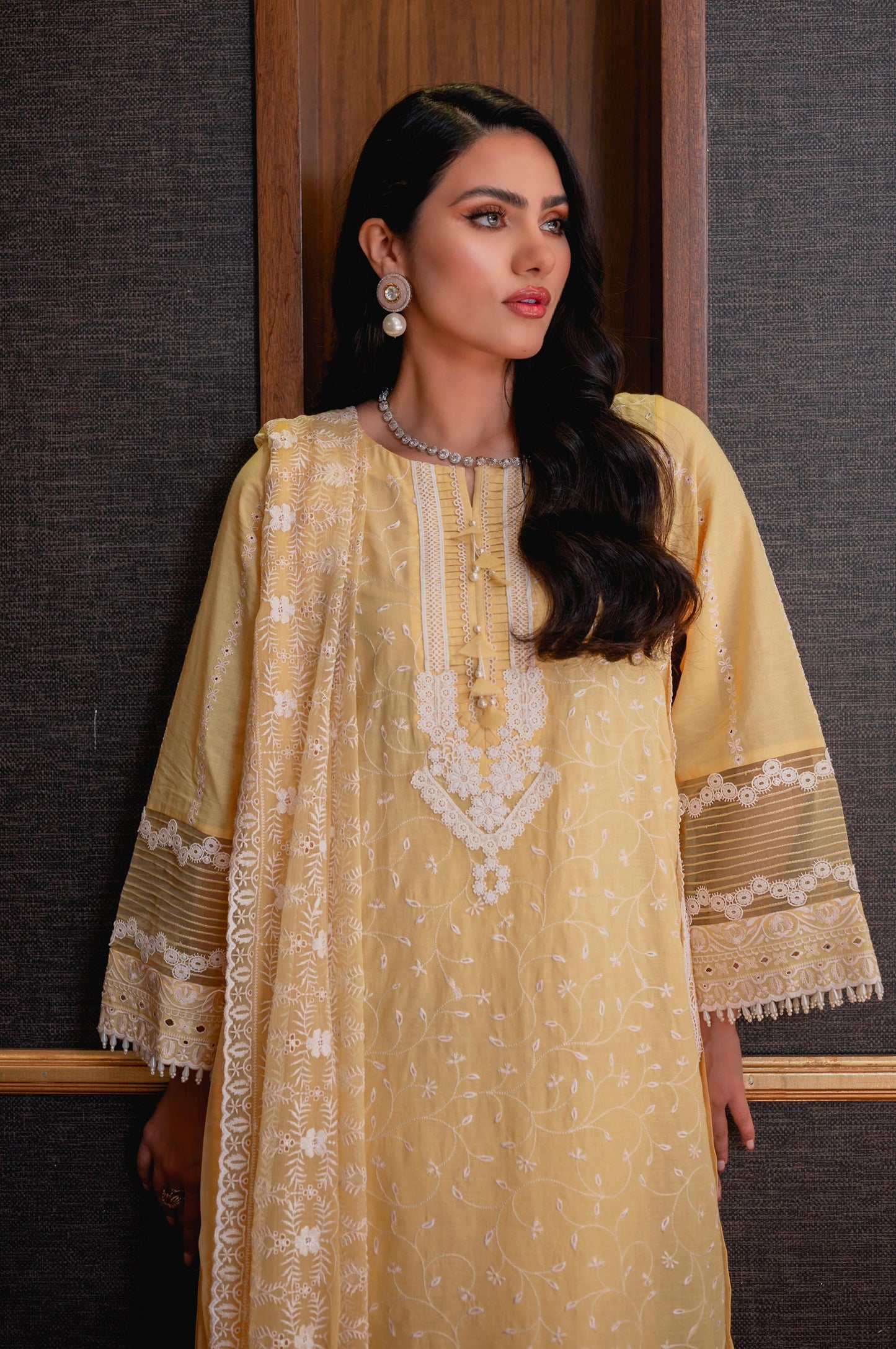 Unstitched 3 Piece Chikankari Lawn Suit