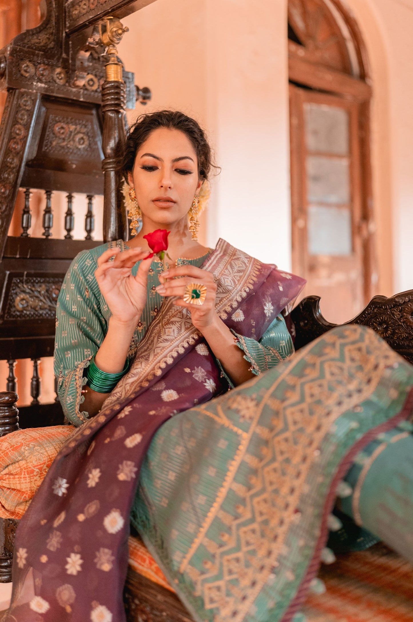 Unstitched 3 Piece Dyed Maysuri Jacquard Suit