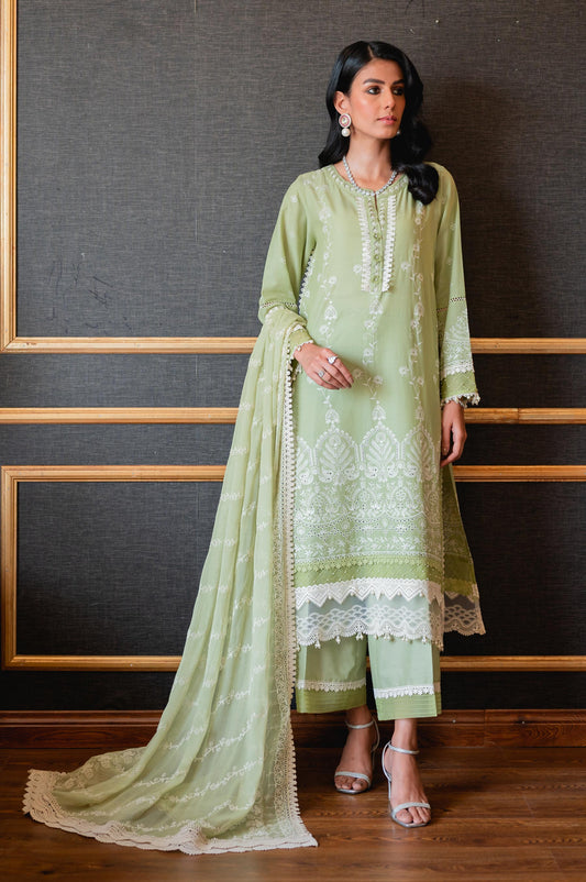 Unstitched 3 Piece Chikankari Lawn Suit