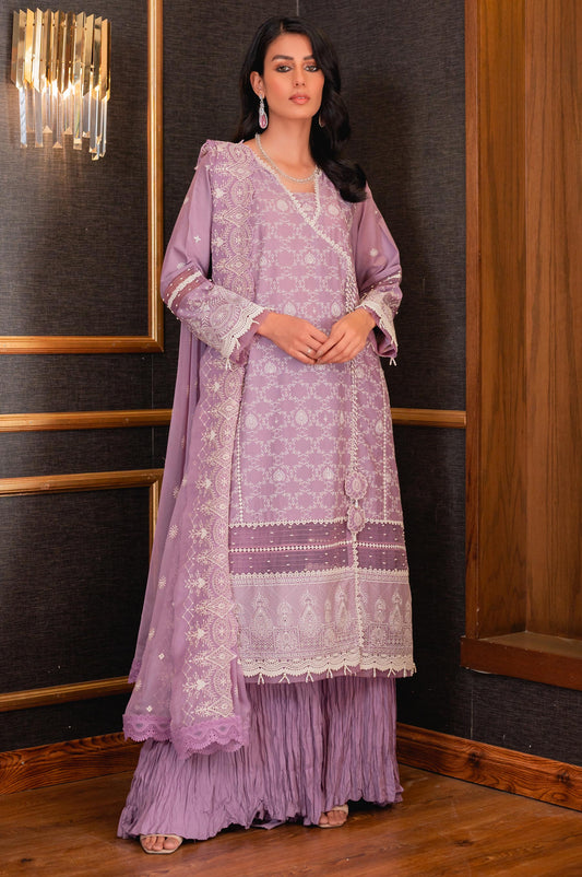 Unstitched 3 Piece Chikankari Lawn Suit
