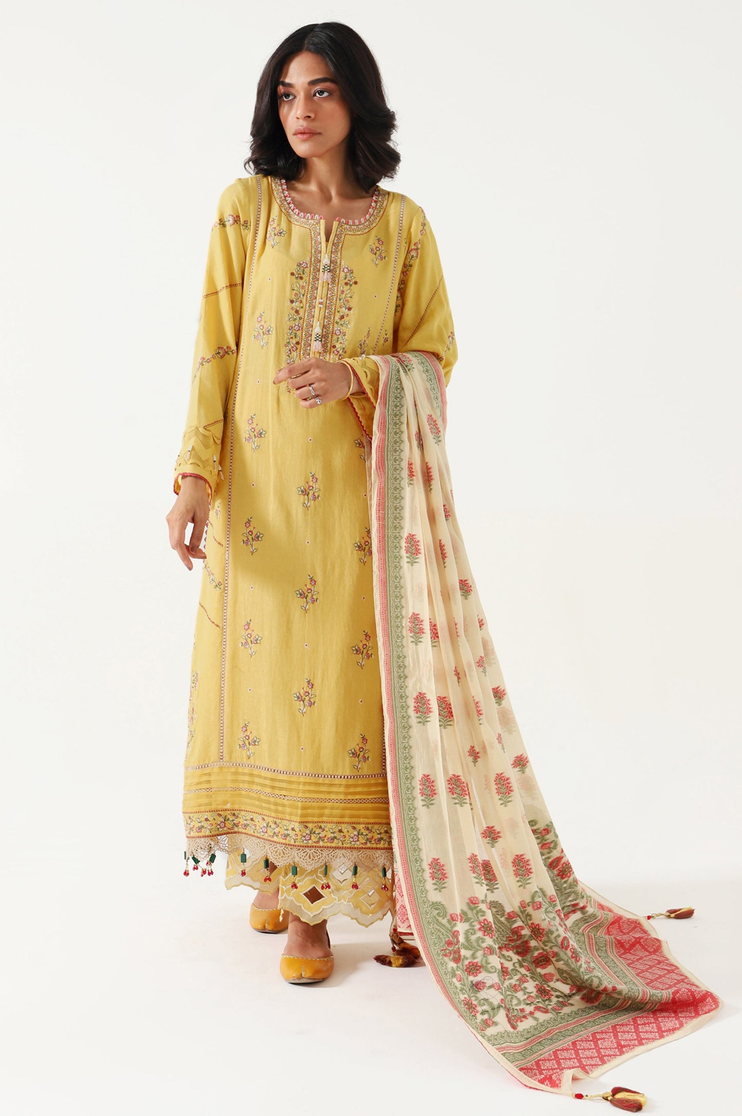 Unstitched 3 Piece Dyed Satin Jacquard Suit