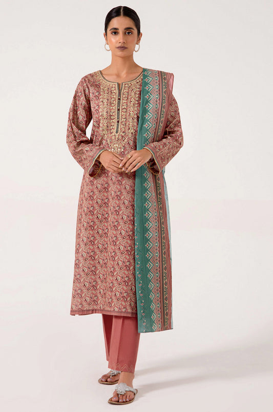 Unstitched 3 Piece Embroidered Lawn Suit