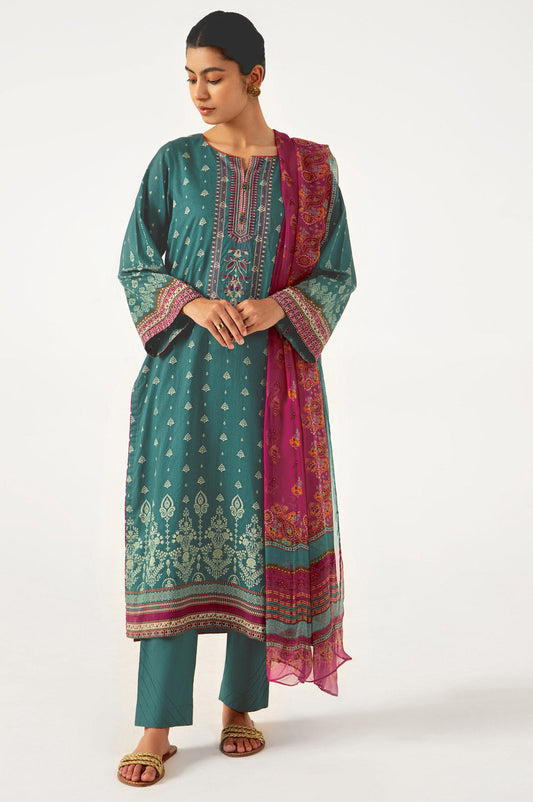 Unstitched 2 Piece Embroidered Lawn Suit