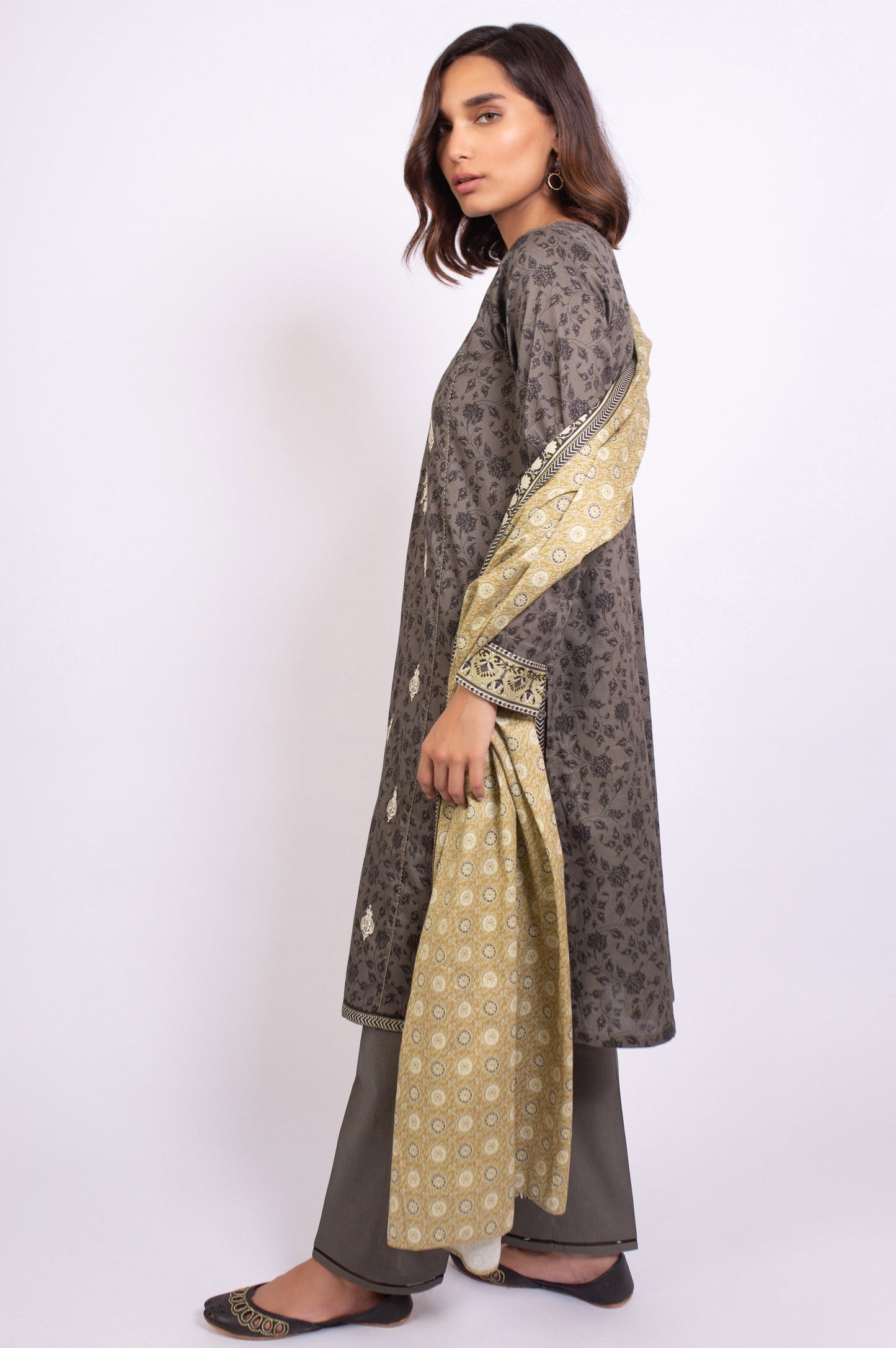 Stitched 3 Piece Embroidered Cottel Suit