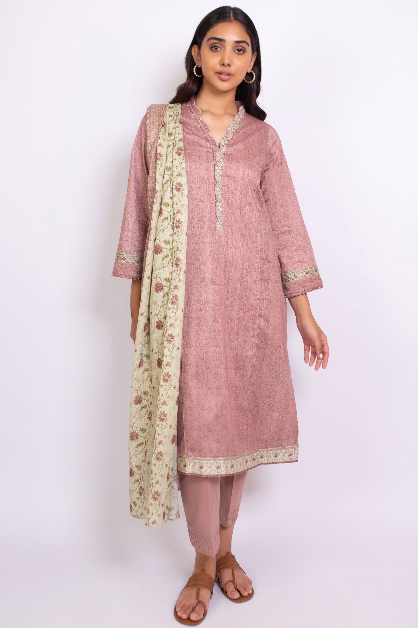 Unstitched 3 Piece Embroidered Doria Linen Viscose Suit