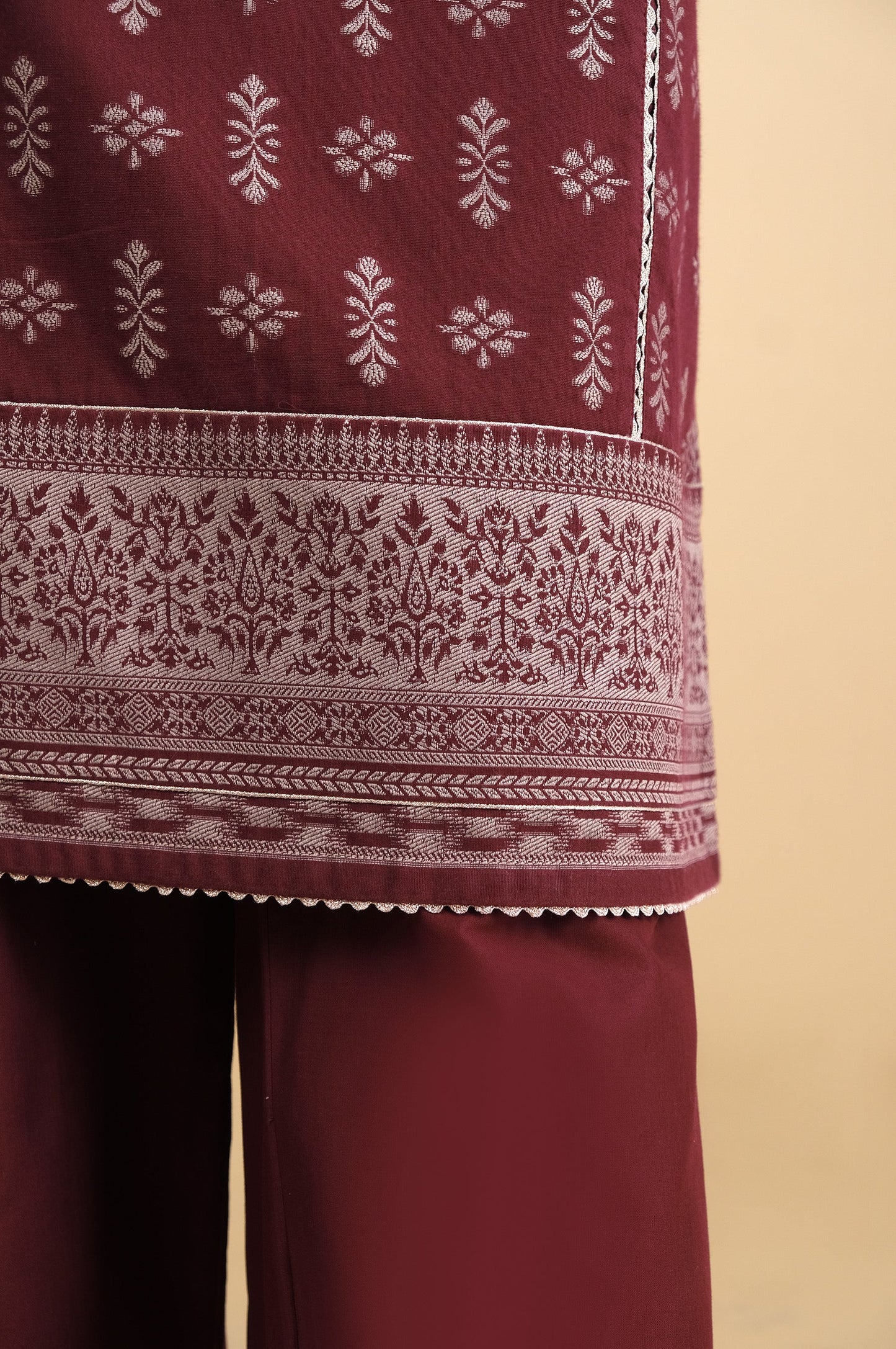 Unstitched 3 Piece Dyed Jacquard Suit