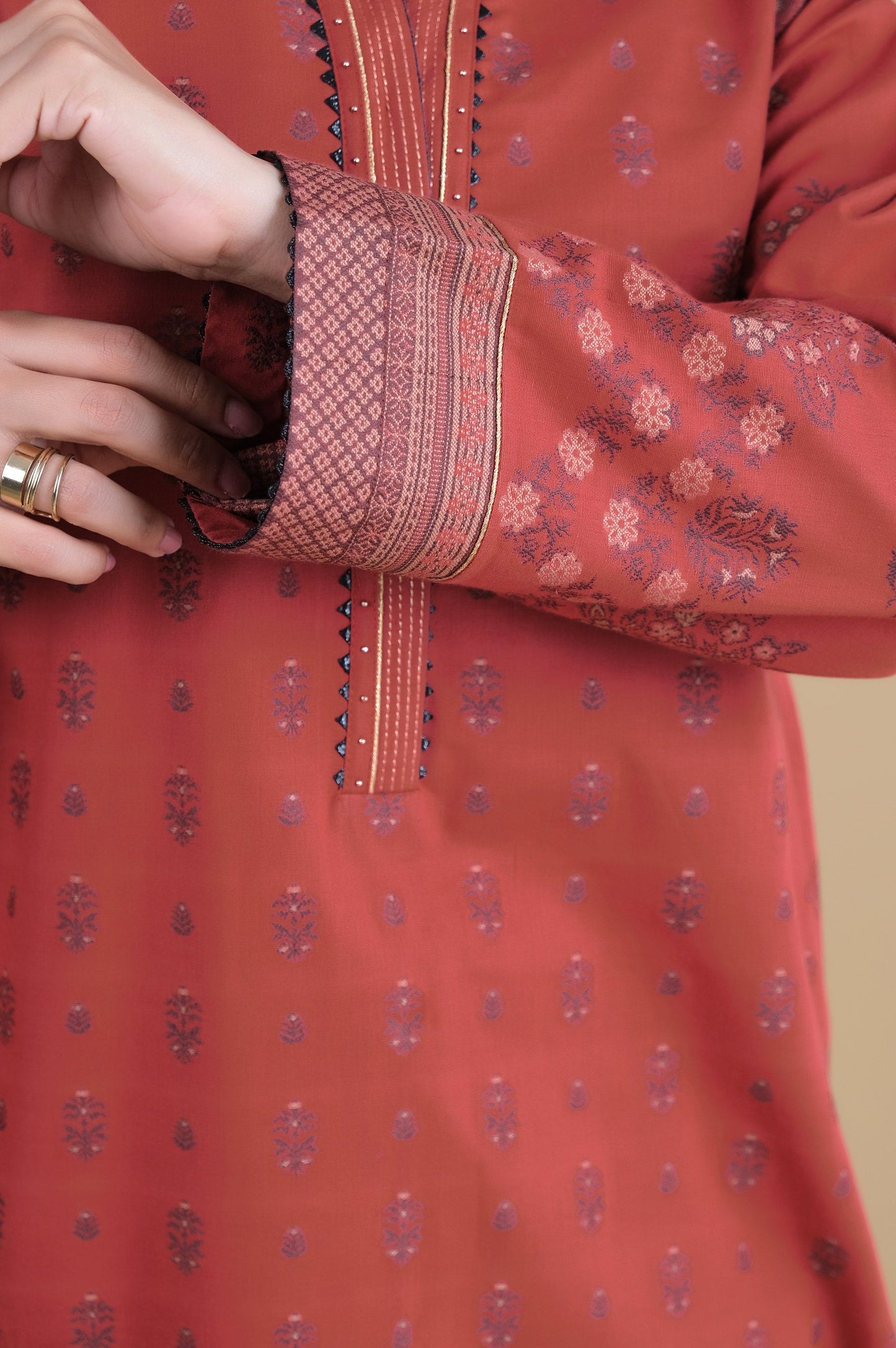 Unstitched 3 Piece Dyed Jacquard Suit