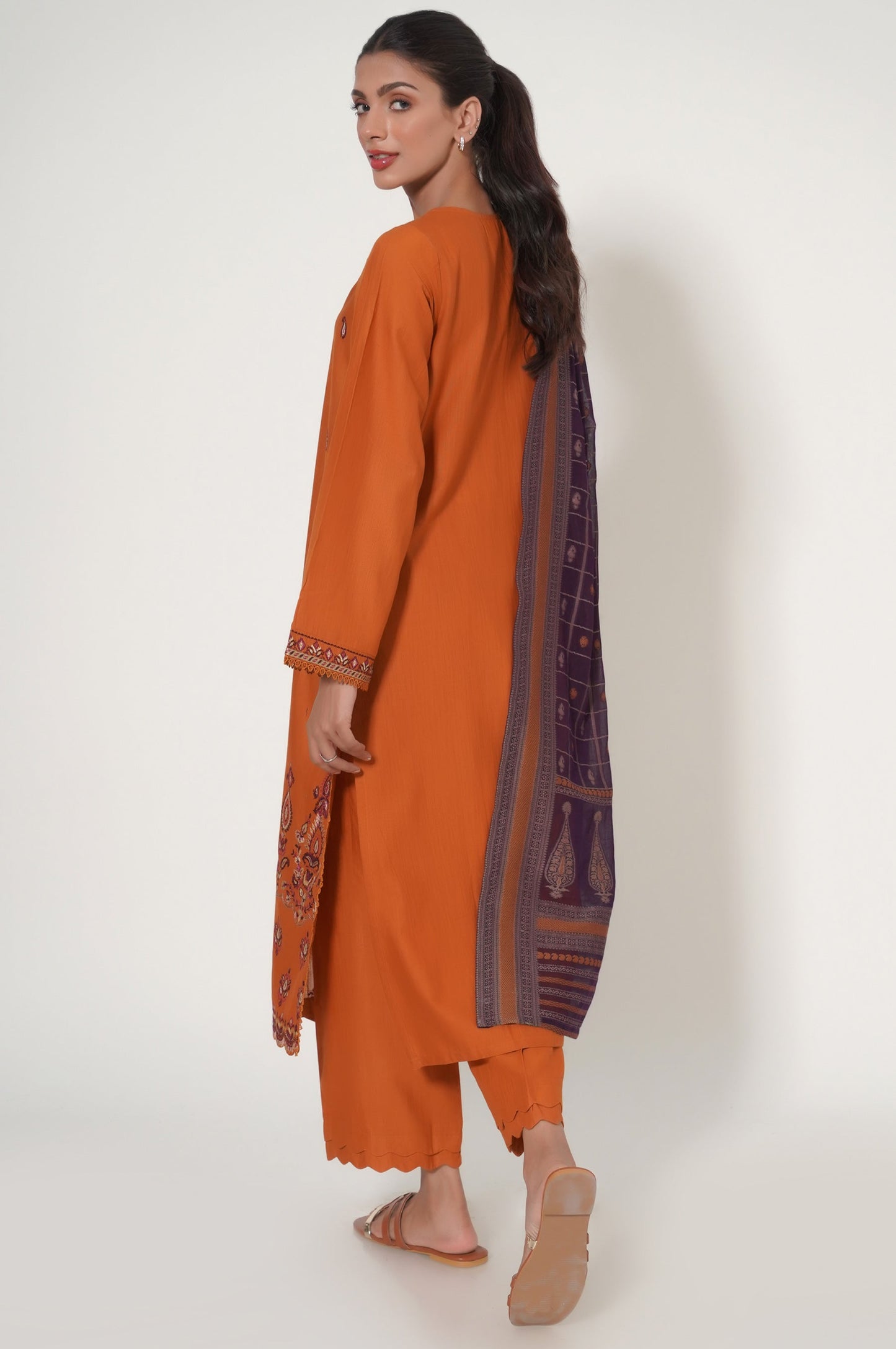 Unstitched khaddar embroidered 3 Piece Suit