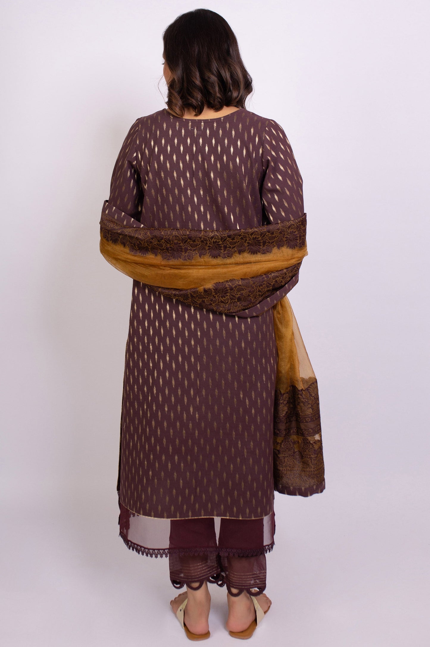 Unstitched 3 Piece Embroidered Maysuri Jacquard Suit
