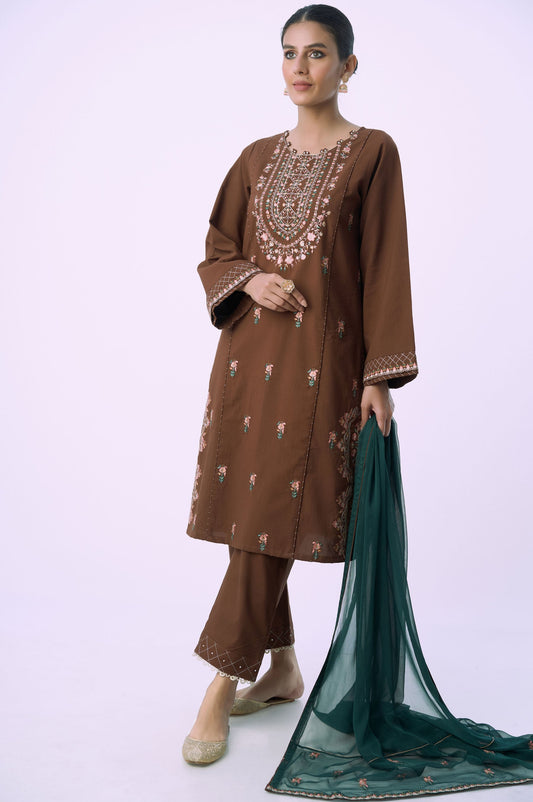 Unstitched 3 Piece Embroidered Cambric Suit