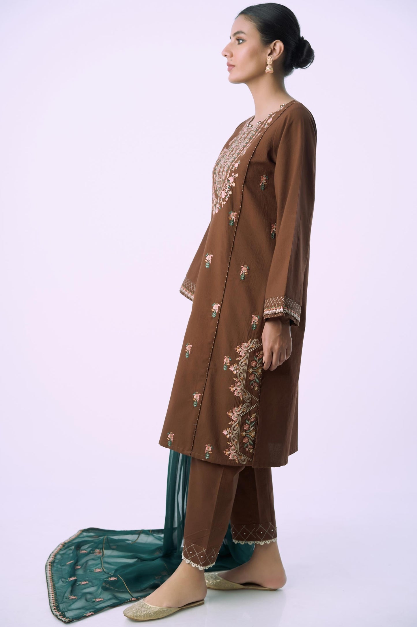 Unstitched 3 Piece Embroidered Cambric Suit