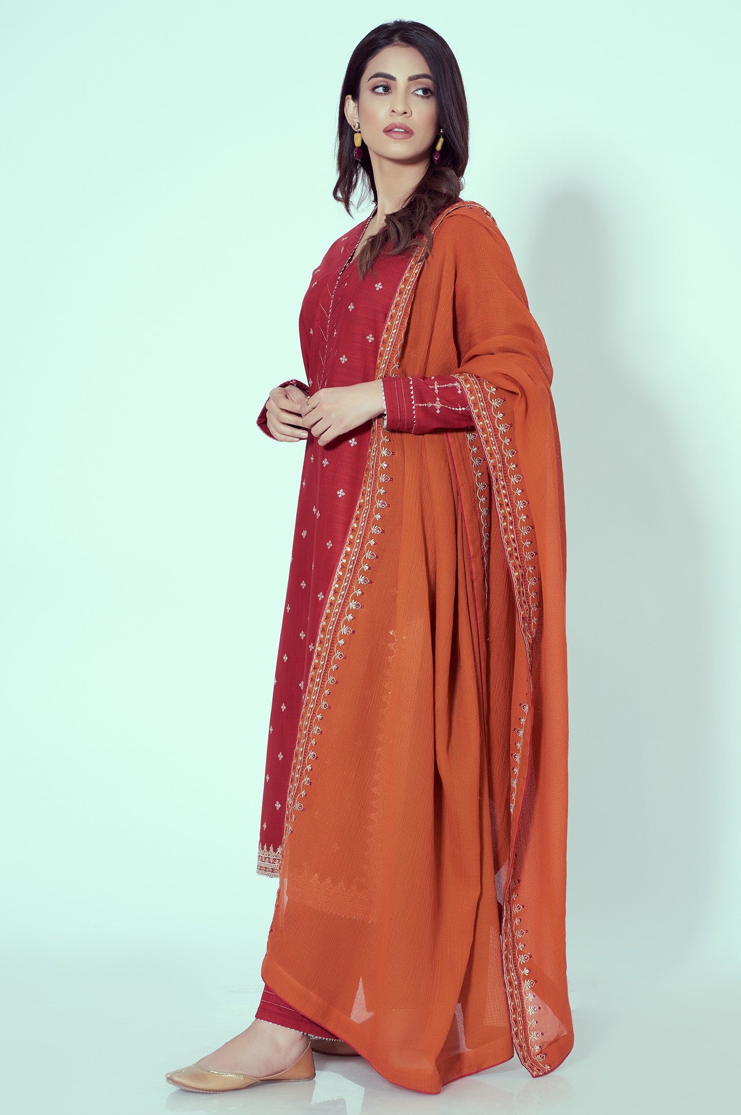 Unstitched 3 Piece Textured Slub Suit
