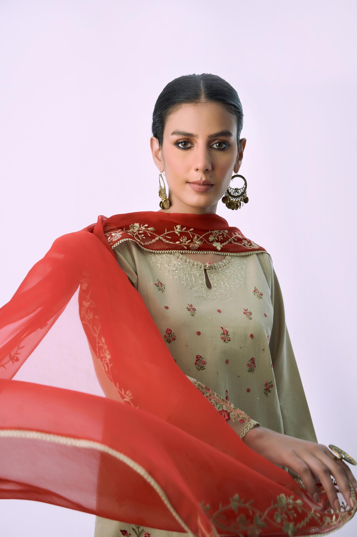 Unstitched 3 Piece Embroidered Cambric Suit