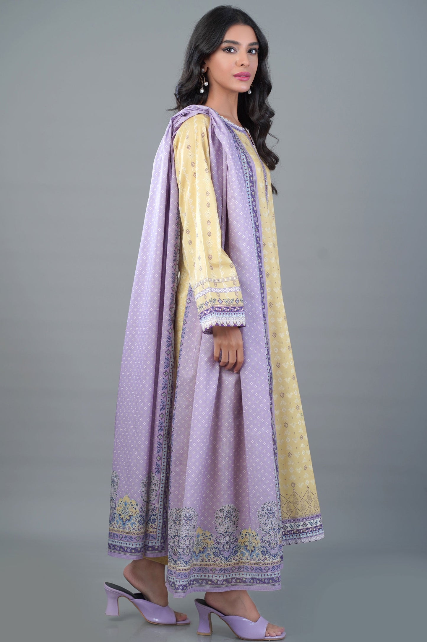Unstitched 3 Piece Printed Lawn Suit