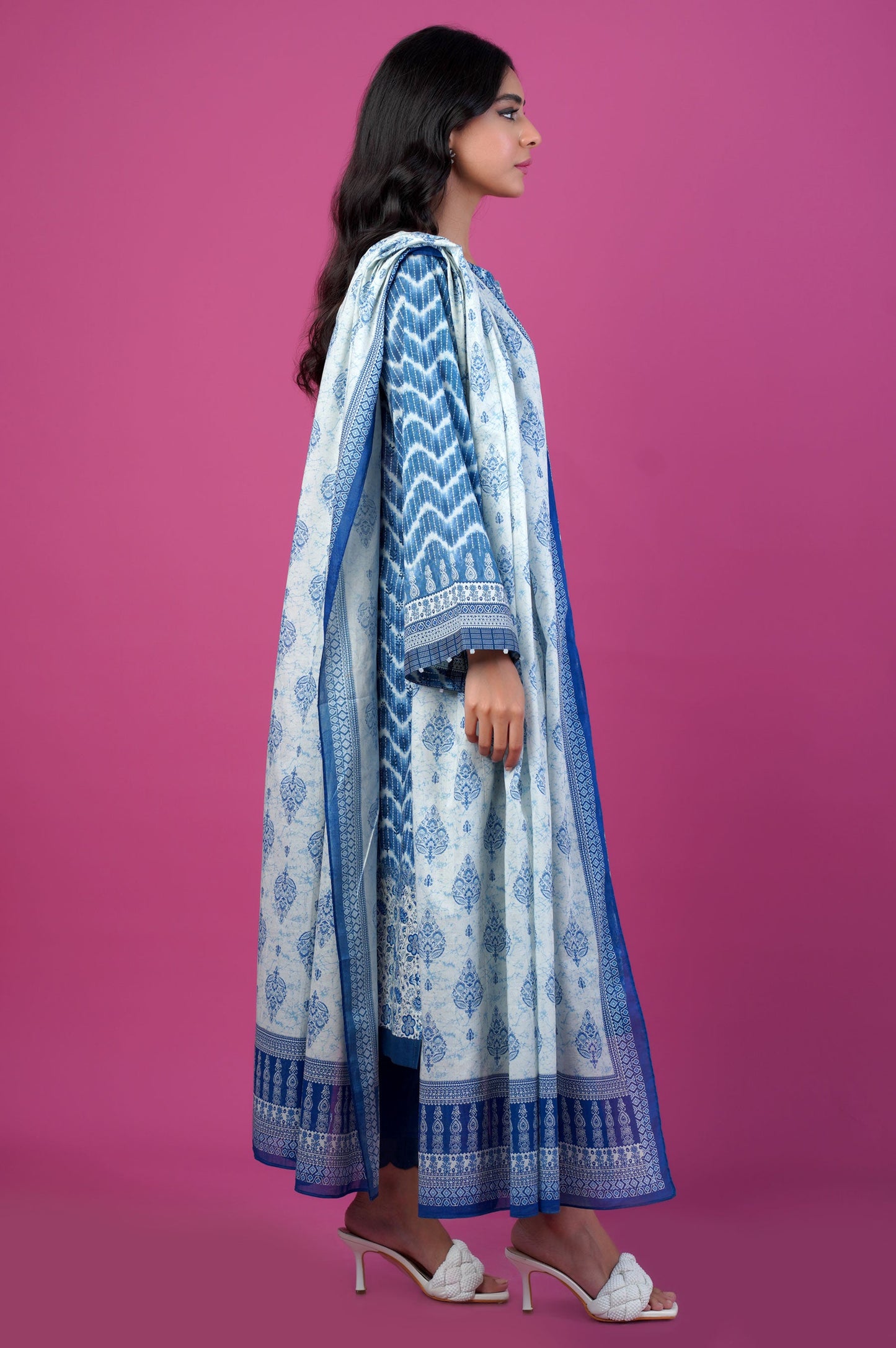 Unstitched 3 Piece Printed Lawn Suit