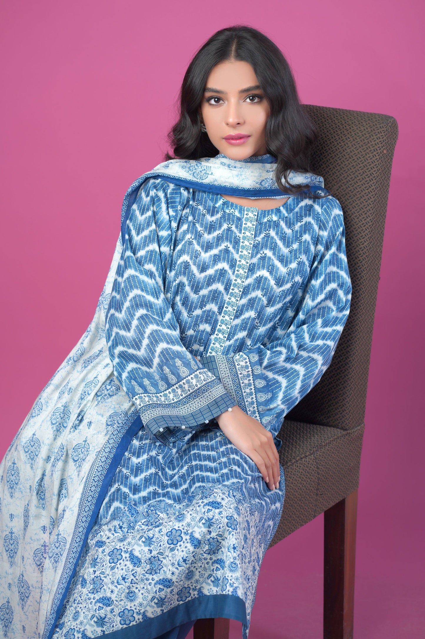 Unstitched 3 Piece Printed Lawn Suit