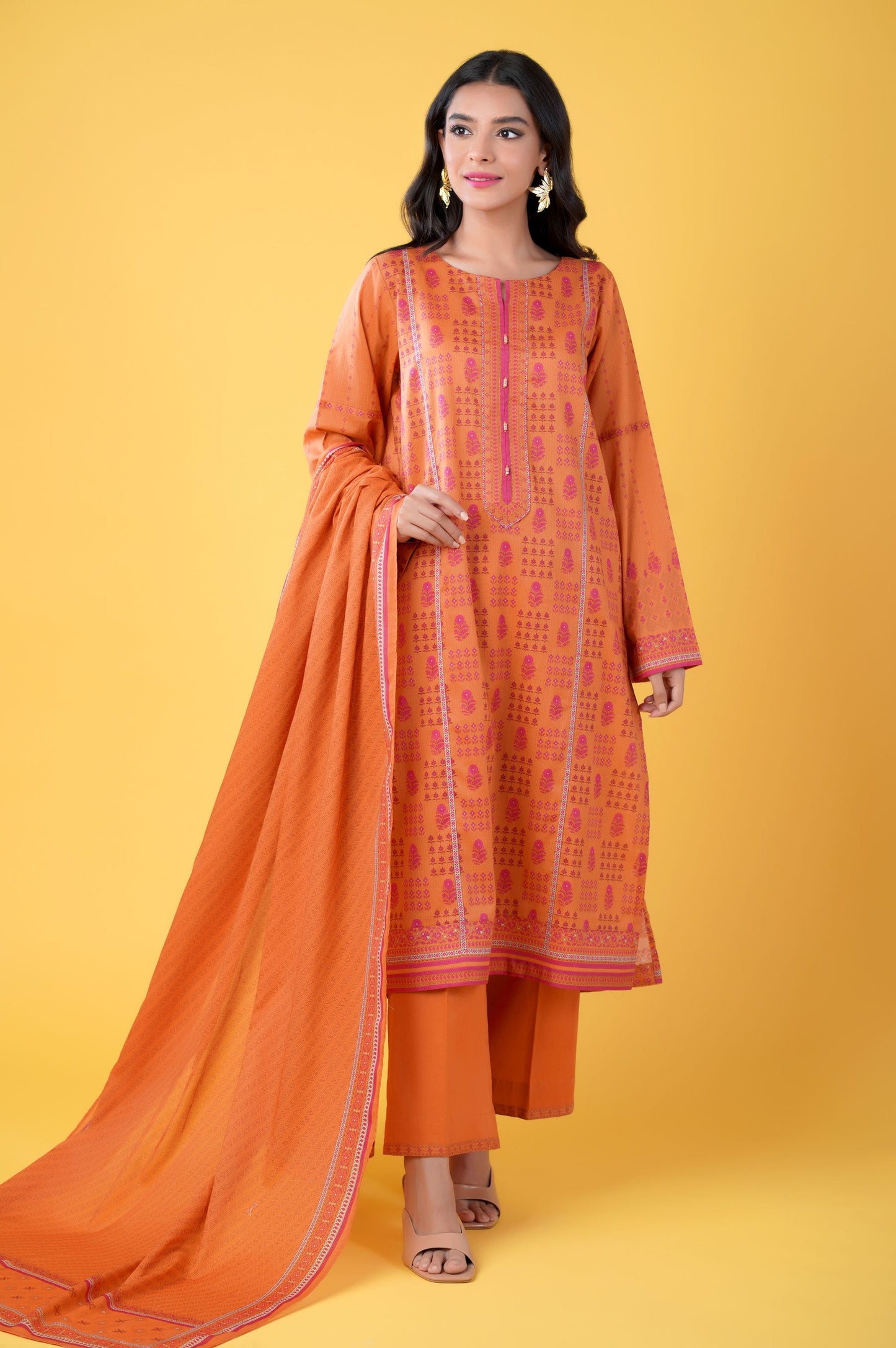 Unstitched 3 Piece Printed Lawn Suit