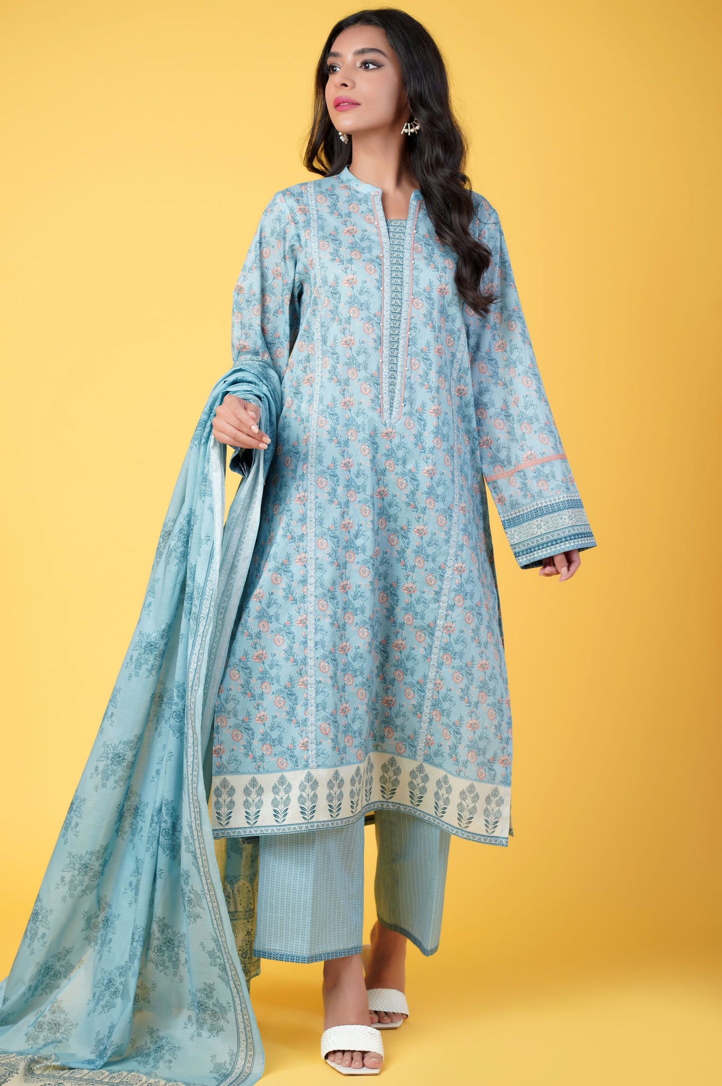 Stitched 3 Piece Printed Lawn