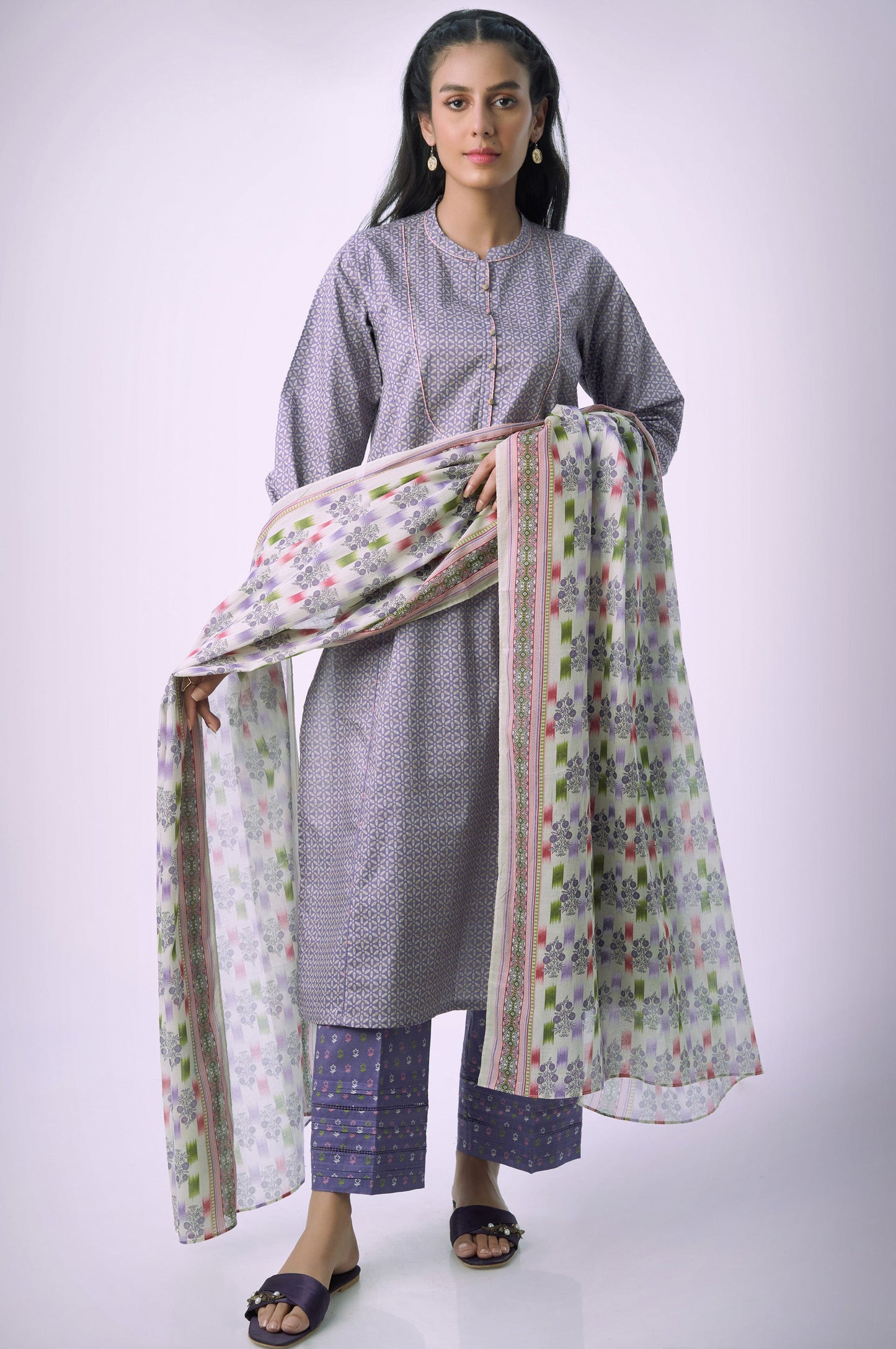 Unstitched 3 Piece Printed Lawn Suit