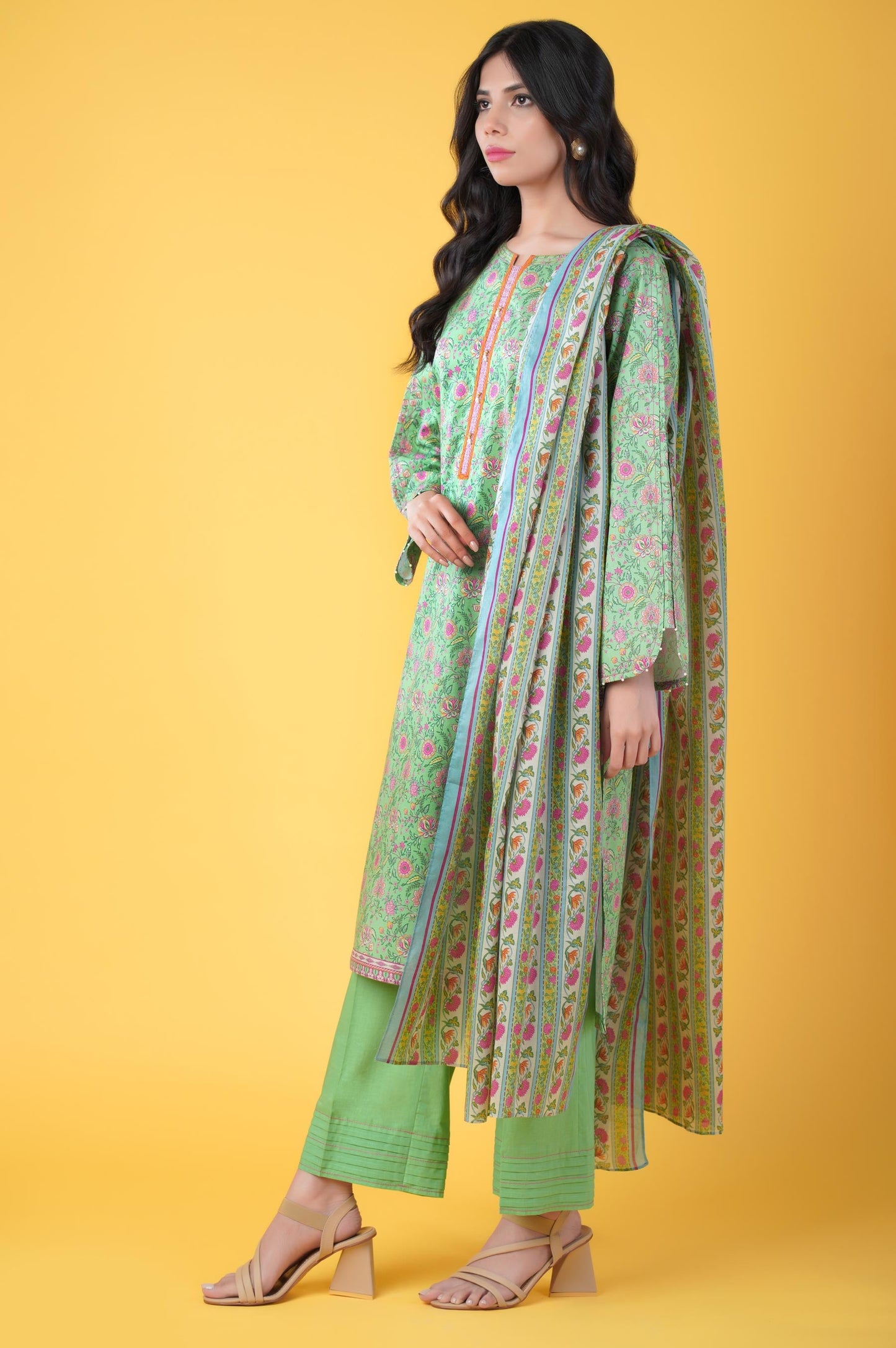Unstitched 3 Piece Printed Lawn Suit