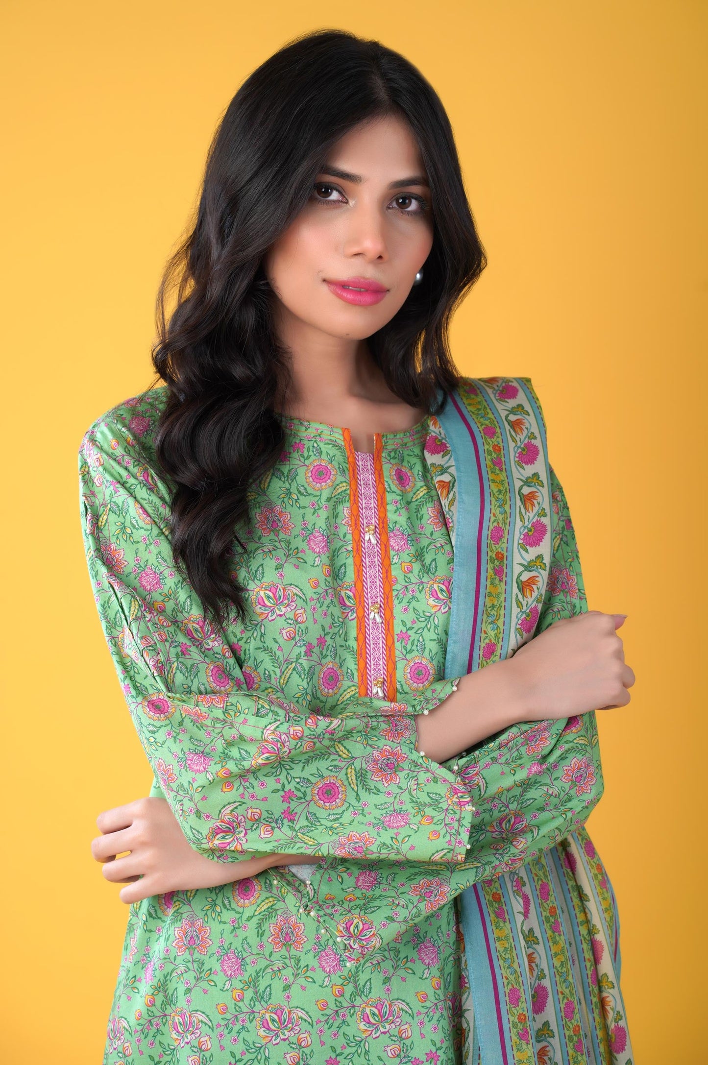 Unstitched 3 Piece Printed Lawn Suit