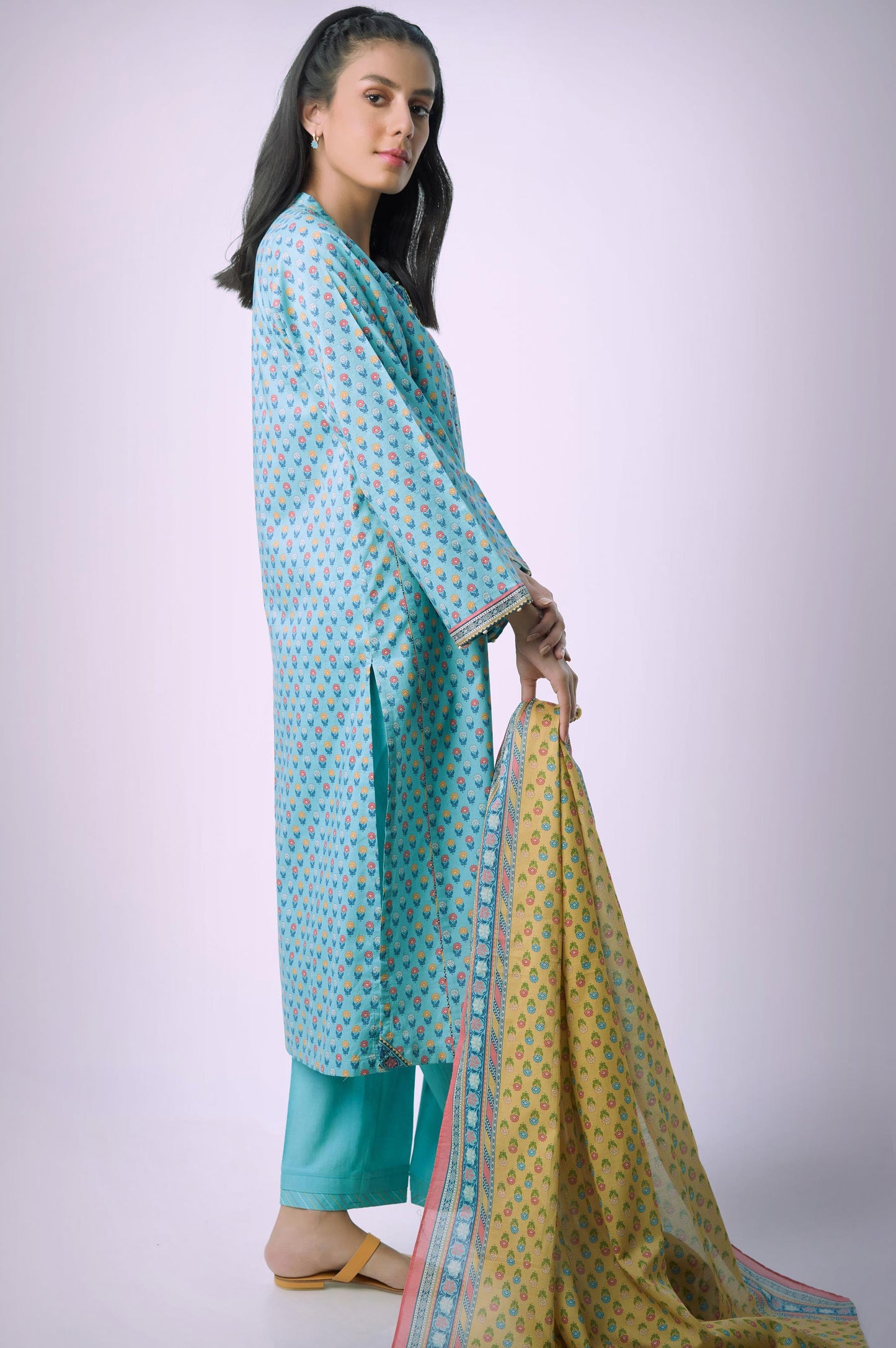Unstitched 3 Piece Printed Lawn Suit