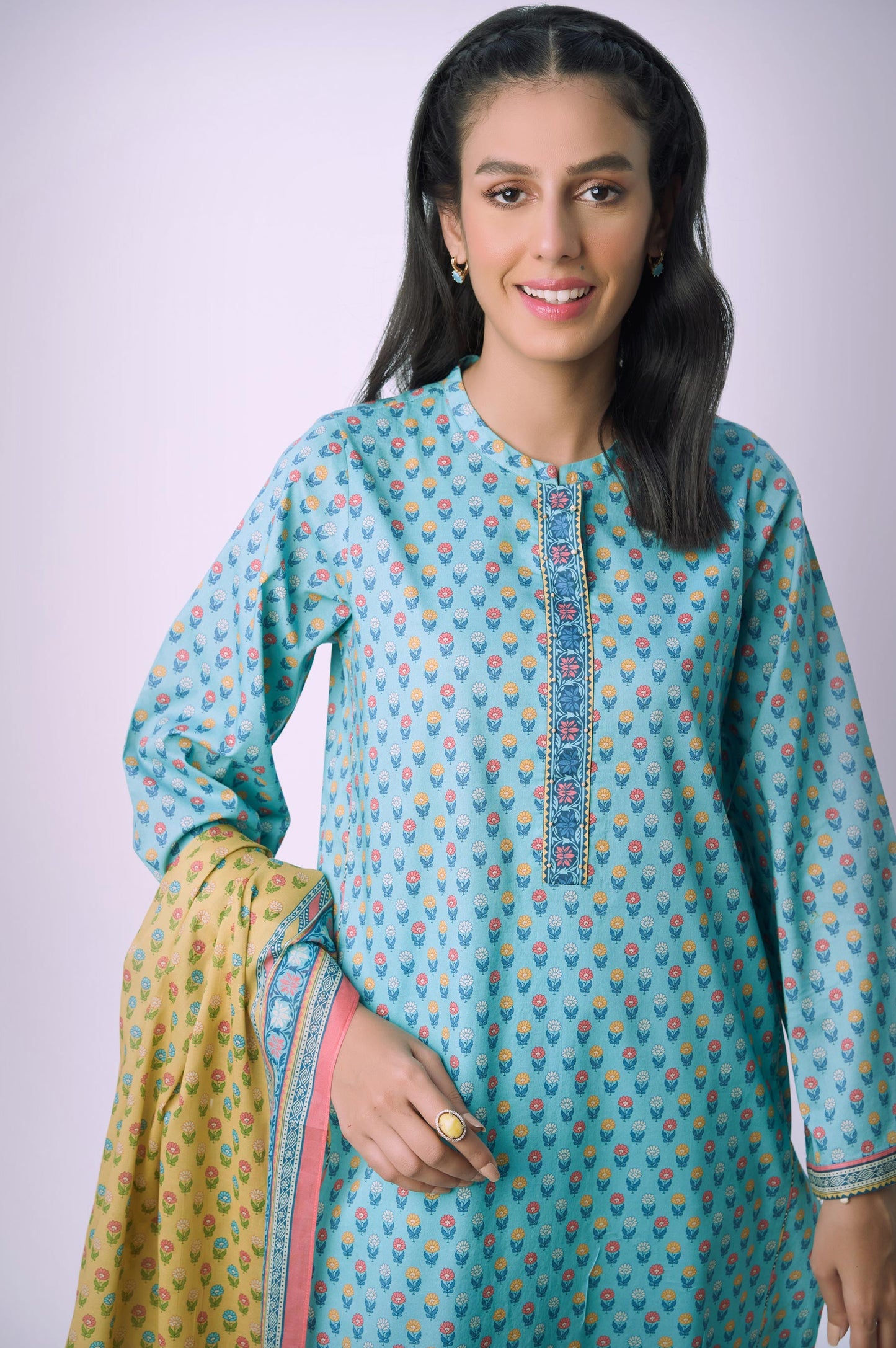 Unstitched 3 Piece Printed Lawn Suit