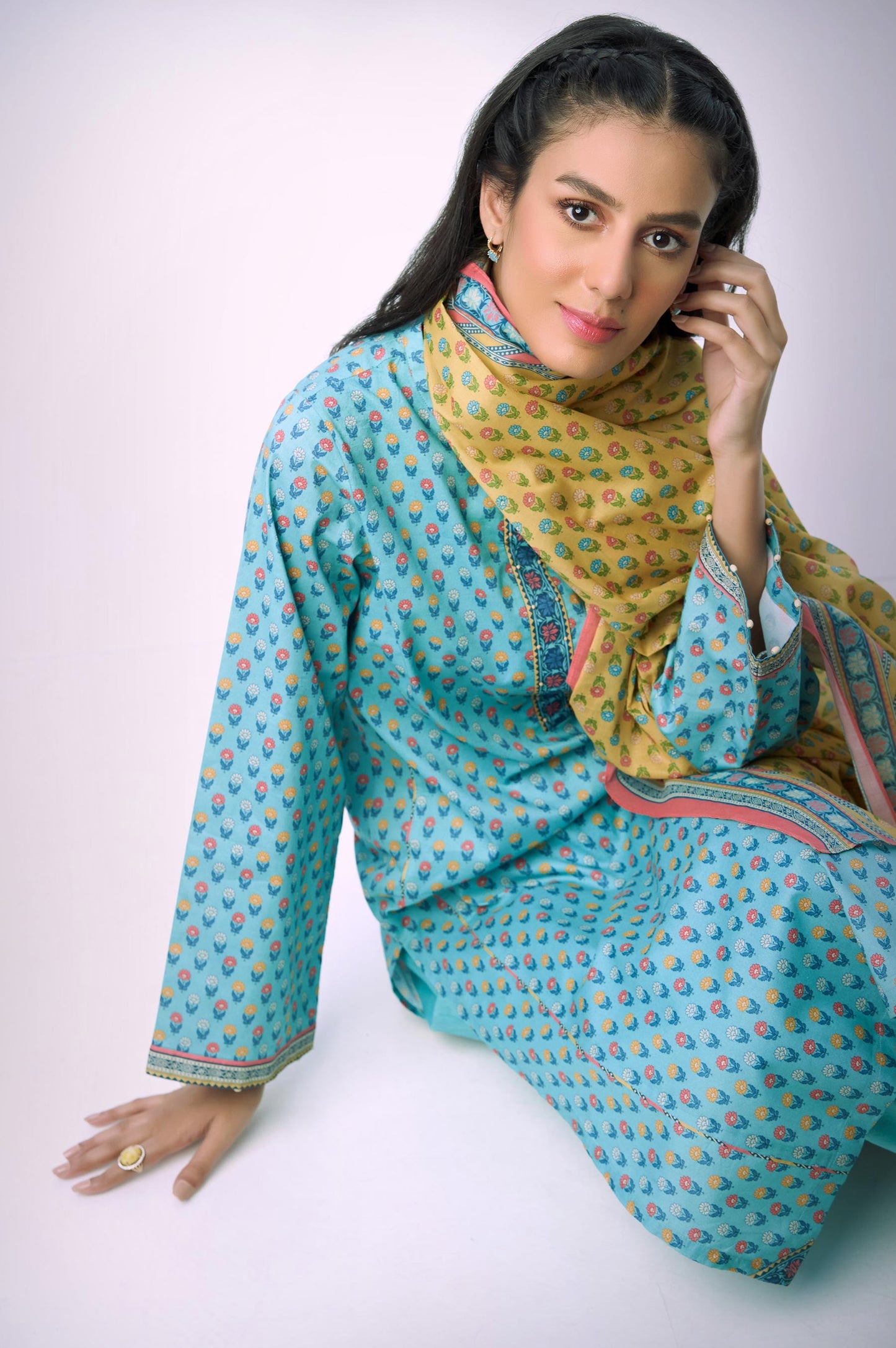 Unstitched 3 Piece Printed Lawn Suit