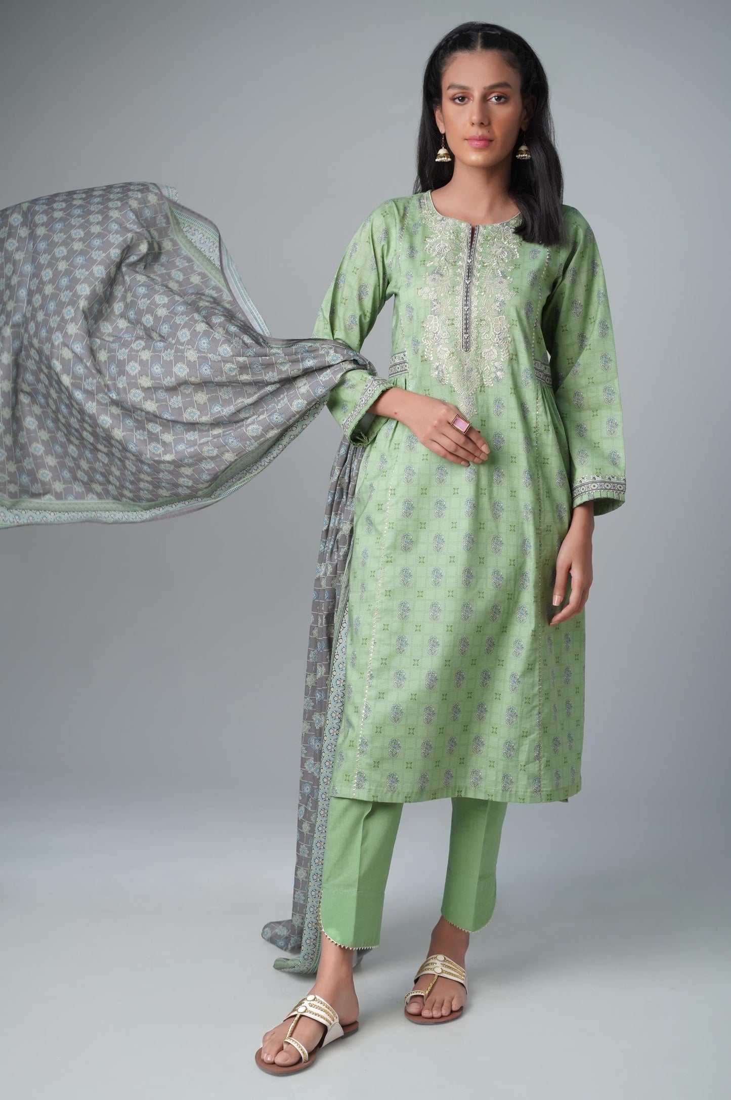 Unstitched 3 Piece Embroidered Lawn Suit