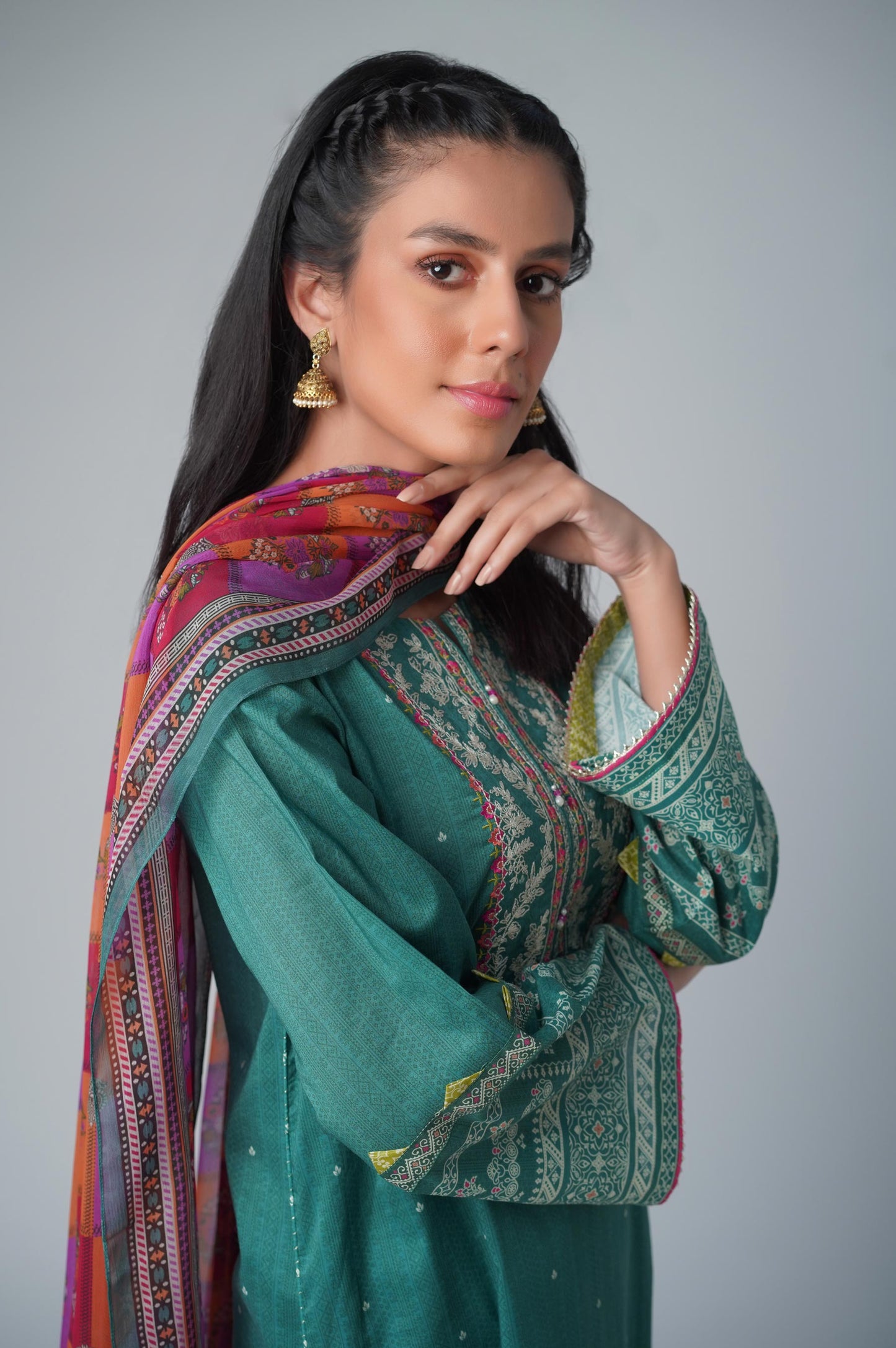 Unstitched 3 Piece Printed Lawn
