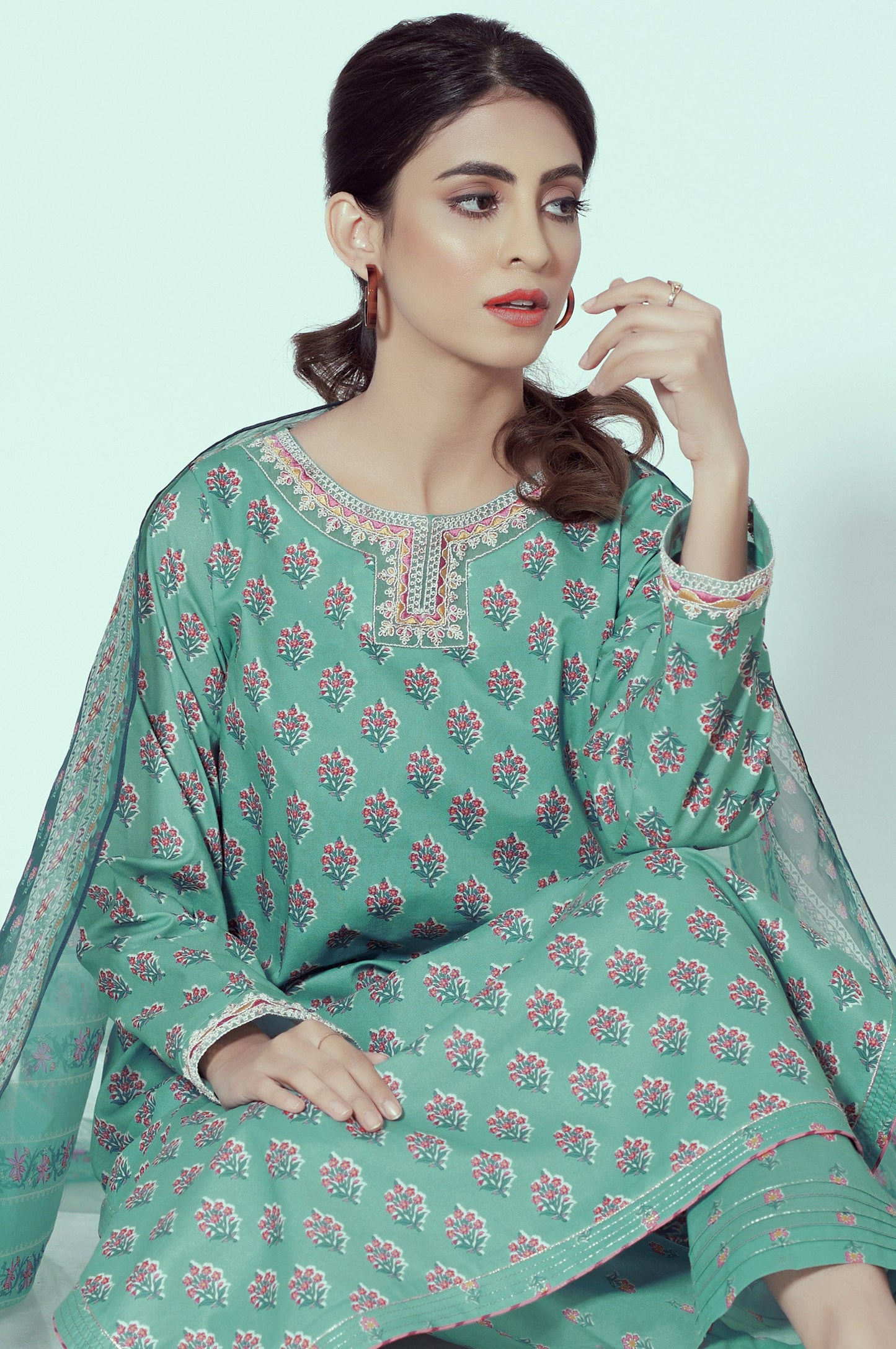 Unstitched 3 Piece Printed Lawn Suit