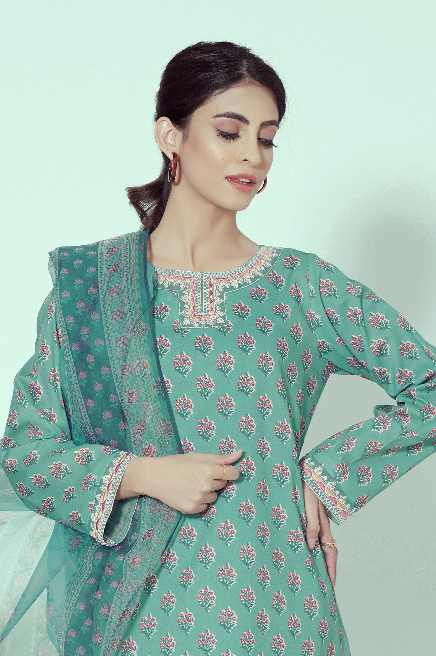 Unstitched 3 Piece Printed Lawn Suit