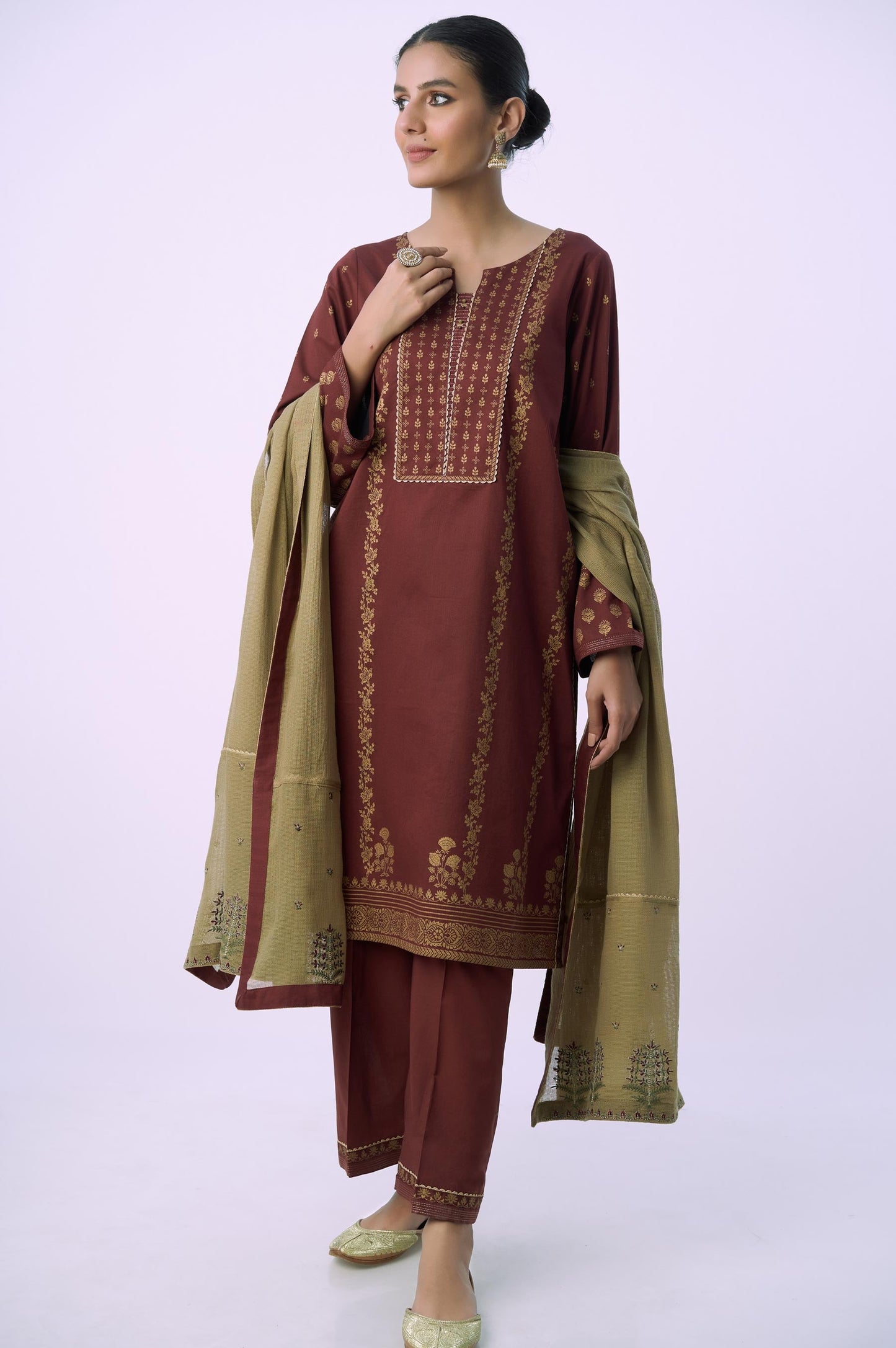 Unstitched 3 Piece Printed Lawn