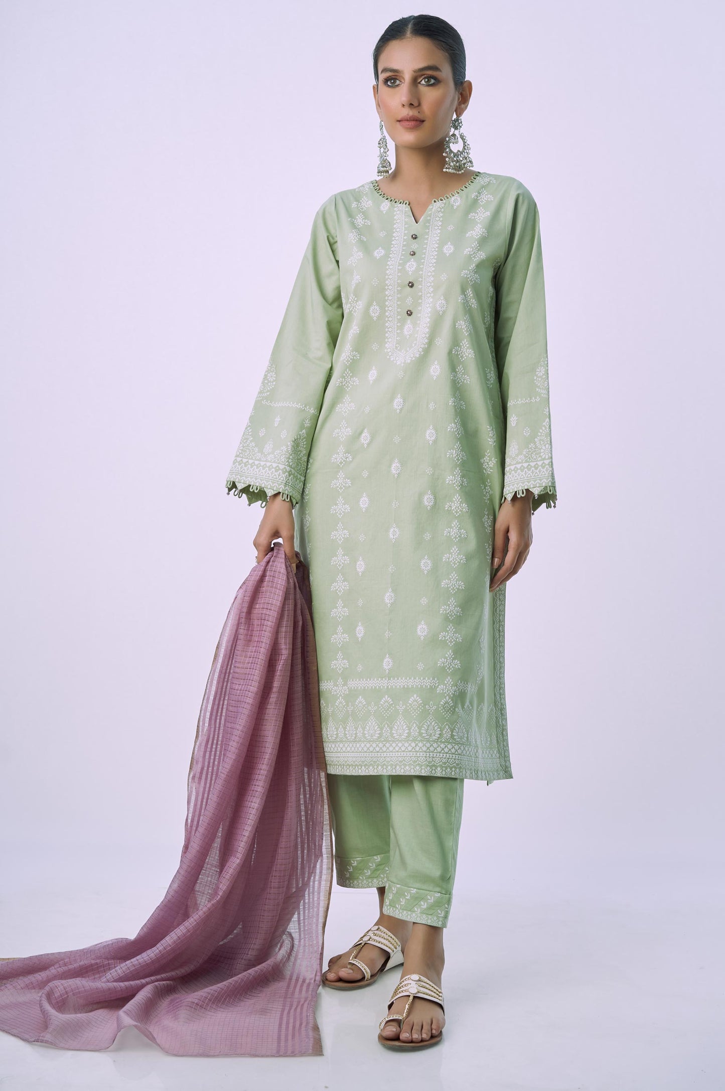 Unstitched 3 Piece Printed Lawn