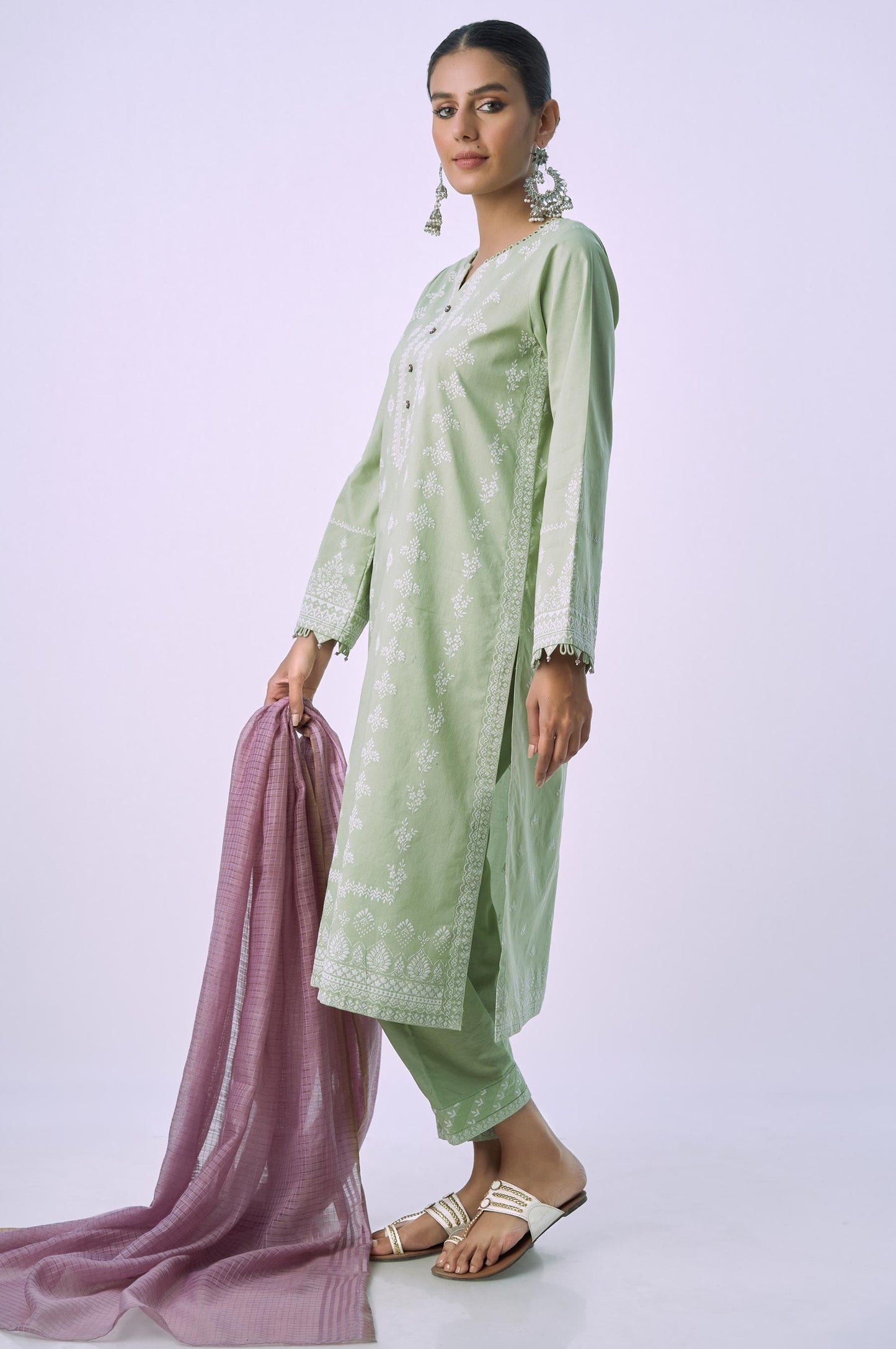 Unstitched 3 Piece Printed Lawn