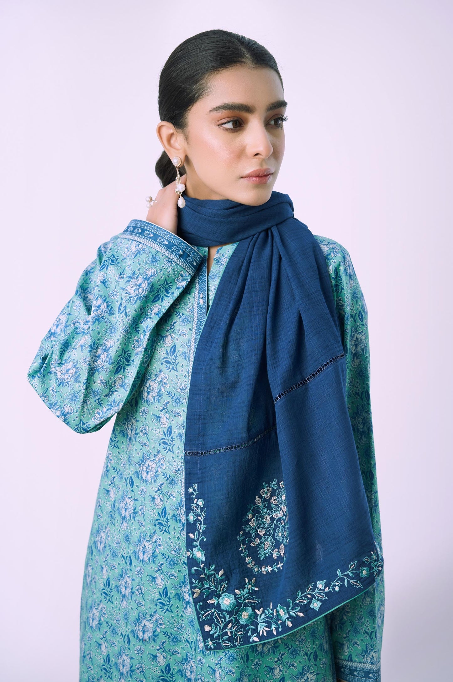 Unstitched 3 Piece Printed Lawn